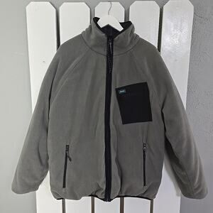 Pull And Bear x STWD Men’s Full Zip‎ Fleece Jacket Grey XL Outdoors Reversible